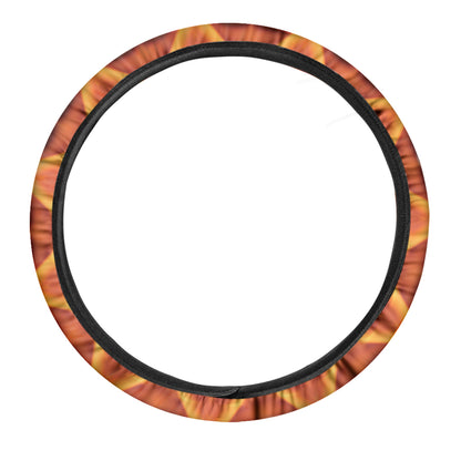 Flame Kaleidoscope Print Car Steering Wheel Cover