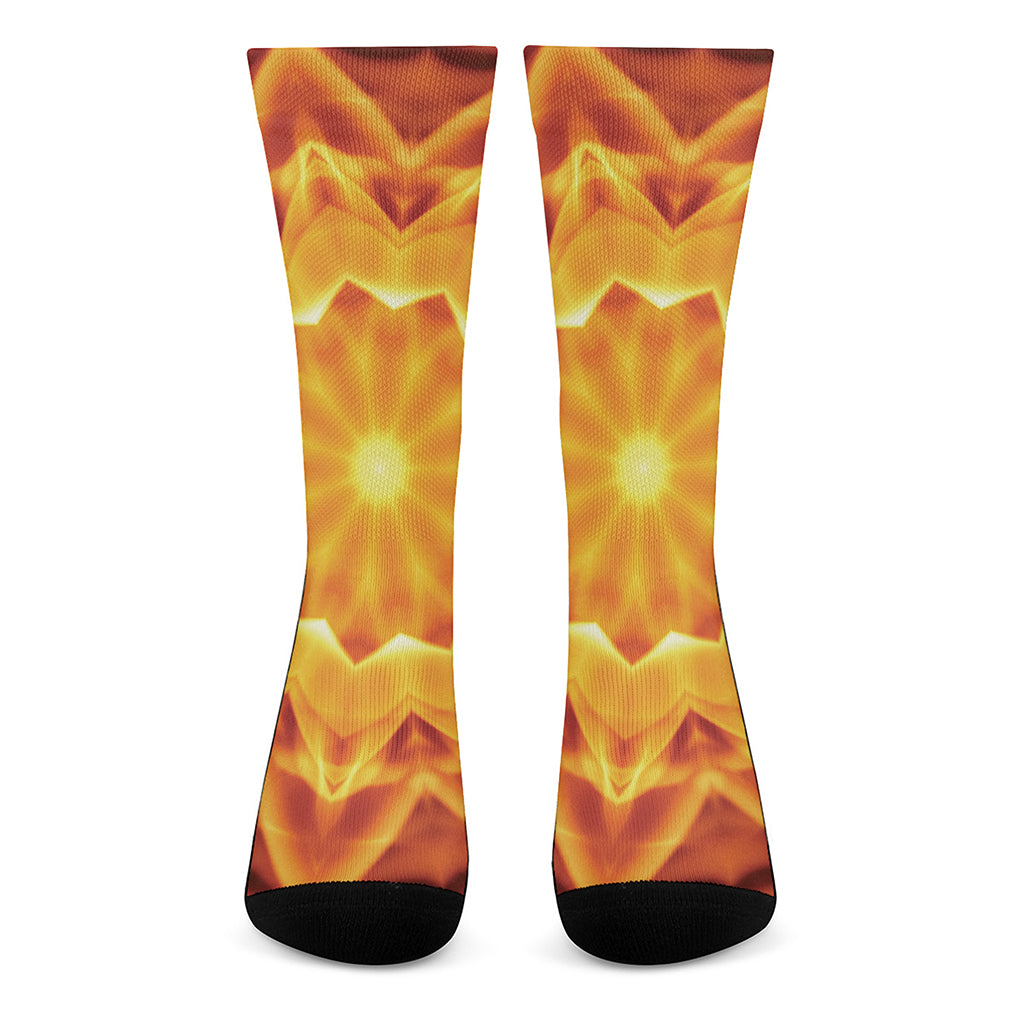 Flame Kaleidoscope Print Crew Socks