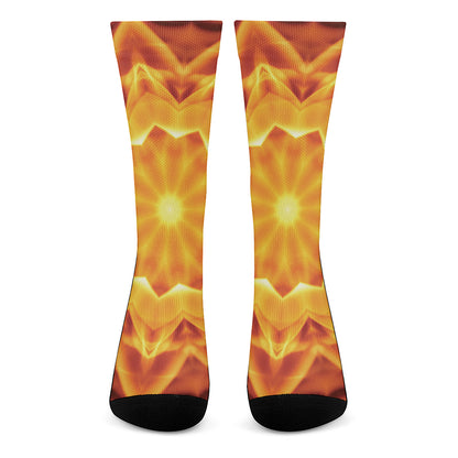 Flame Kaleidoscope Print Crew Socks