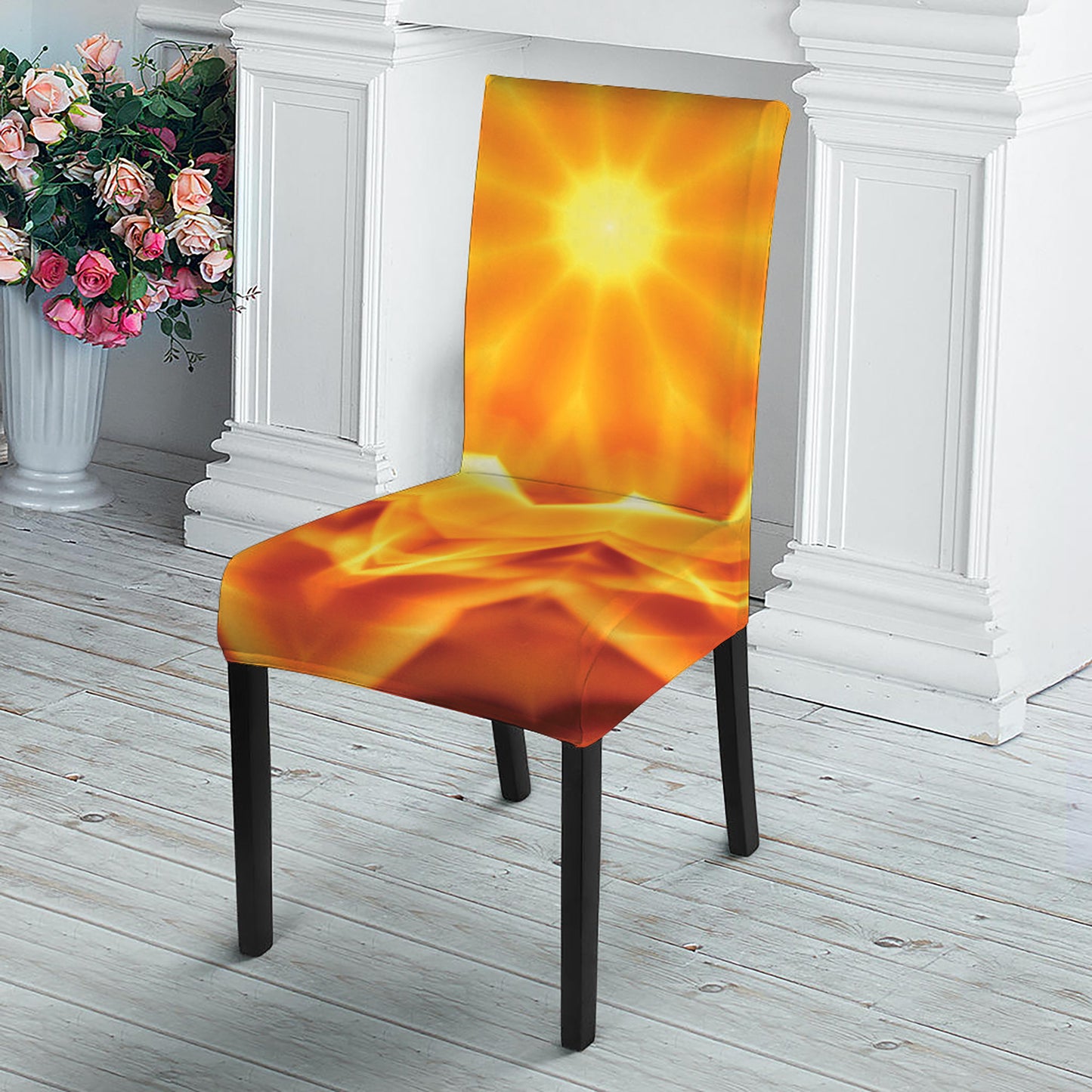 Flame Kaleidoscope Print Dining Chair Slipcover