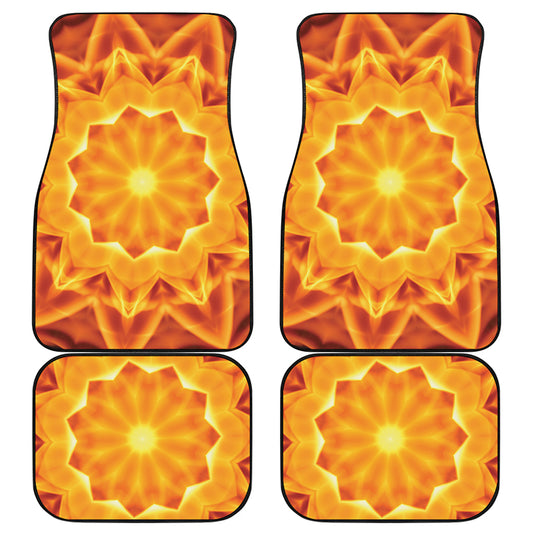 Flame Kaleidoscope Print Front and Back Car Floor Mats