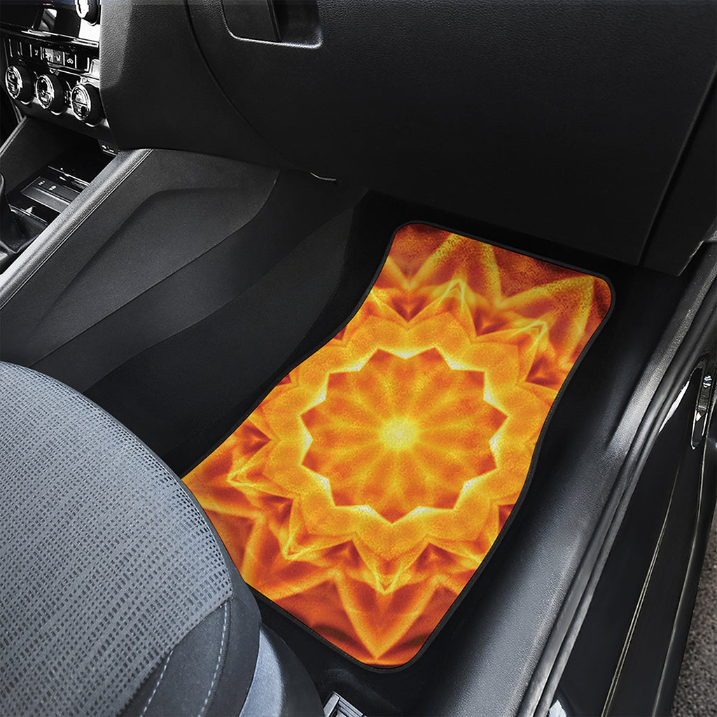 Flame Kaleidoscope Print Front and Back Car Floor Mats