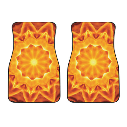 Flame Kaleidoscope Print Front Car Floor Mats