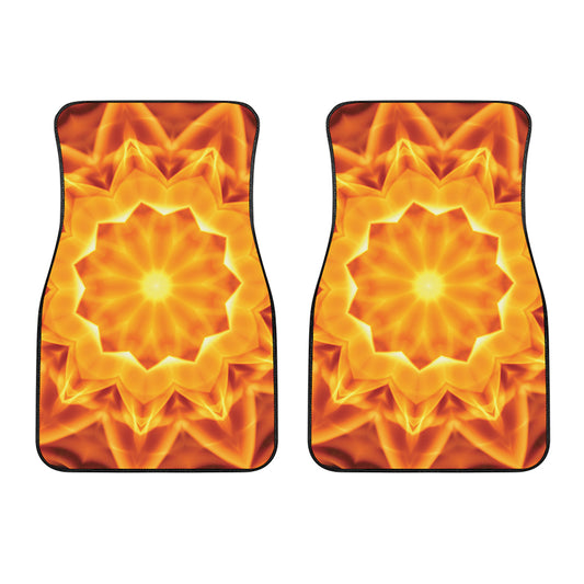 Flame Kaleidoscope Print Front Car Floor Mats
