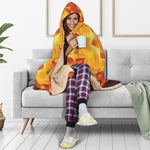 Flame Kaleidoscope Print Hooded Blanket