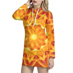 Flame Kaleidoscope Print Hoodie Dress