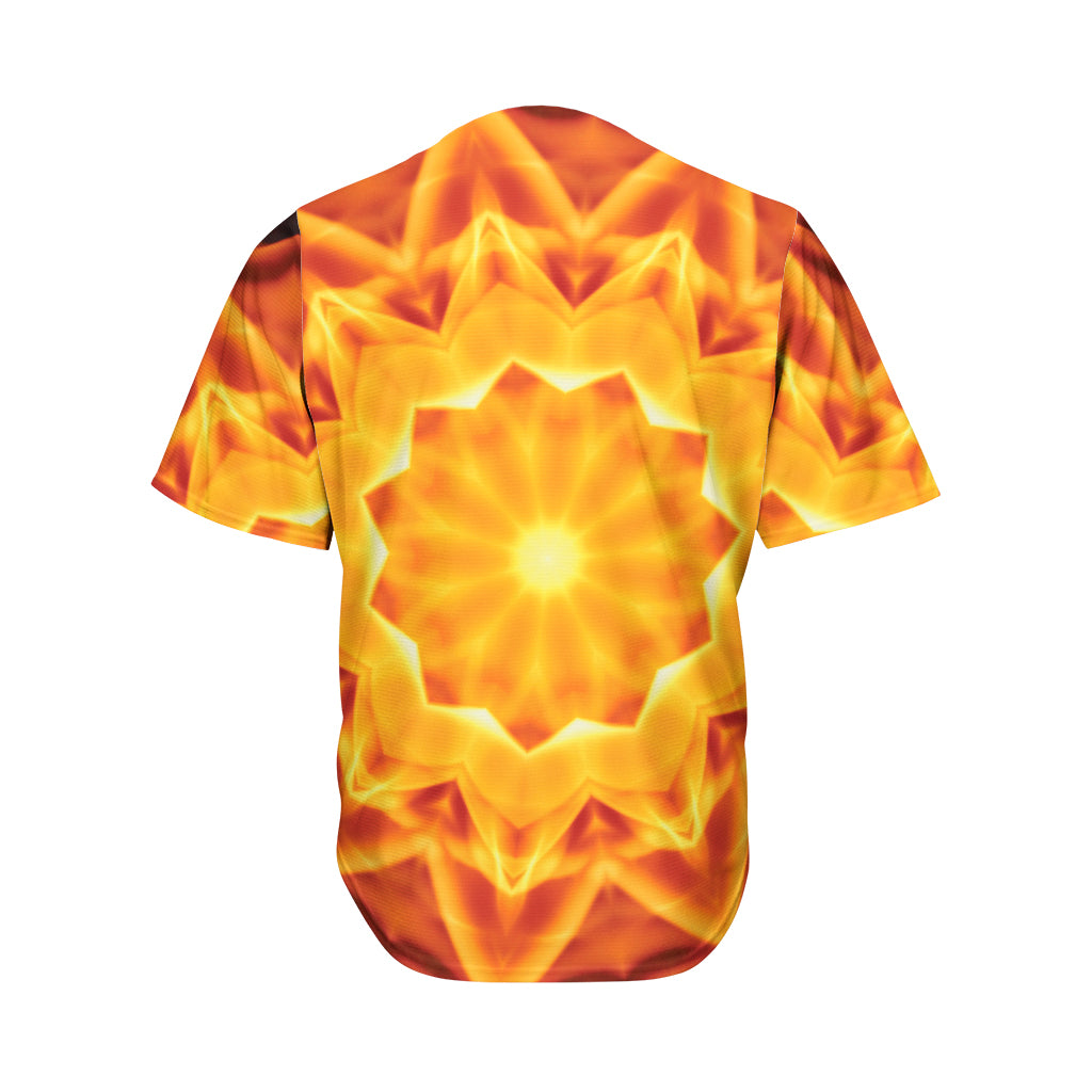 Flame Kaleidoscope Print Men's Baseball Jersey