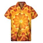 Flame Kaleidoscope Print Men's Short Sleeve Shirt