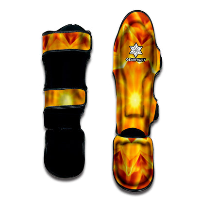 Flame Kaleidoscope Print Muay Thai Shin Guard