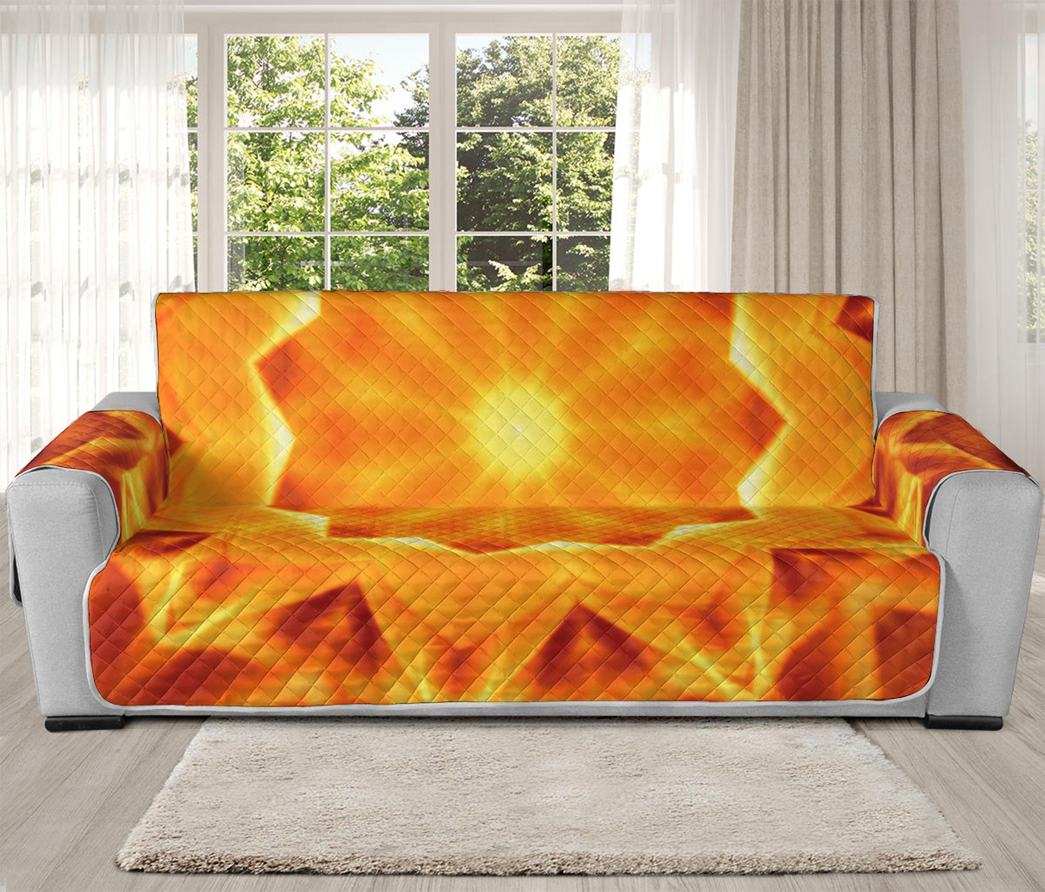 Flame Kaleidoscope Print Oversized Sofa Protector