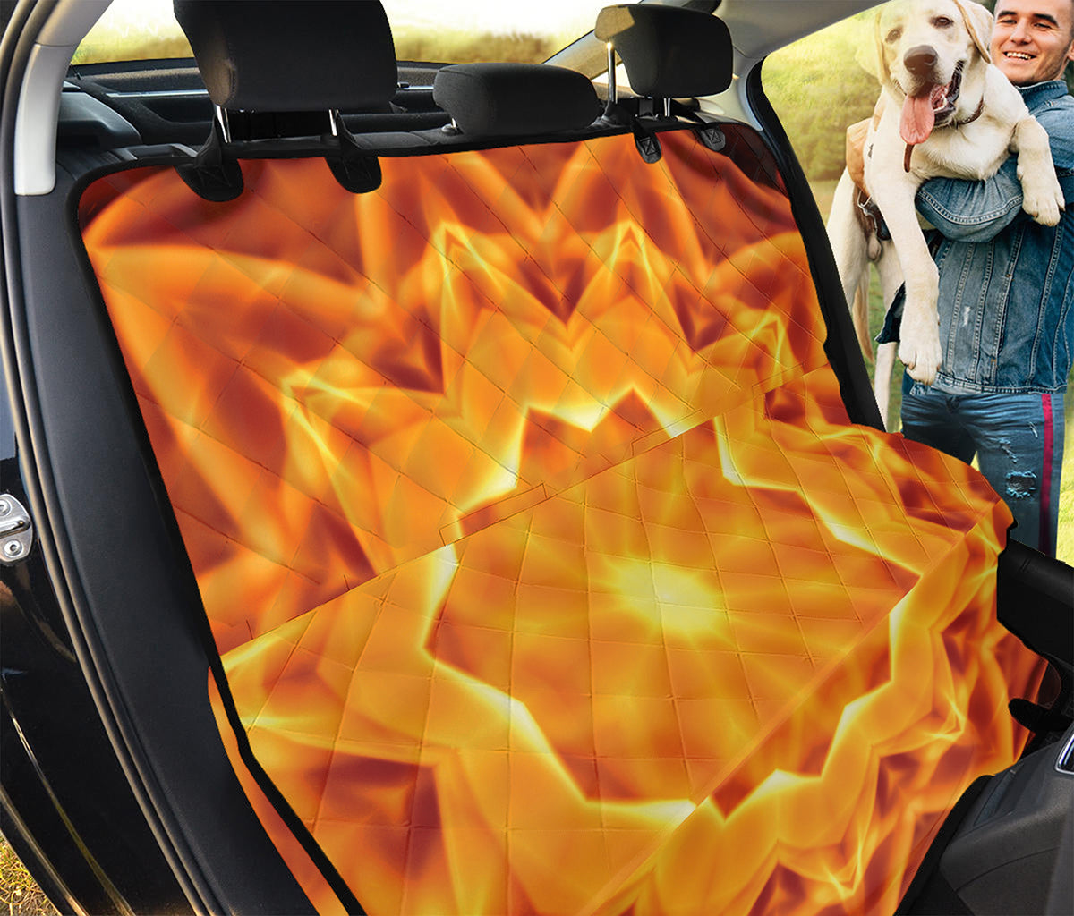 Flame Kaleidoscope Print Pet Car Back Seat Cover