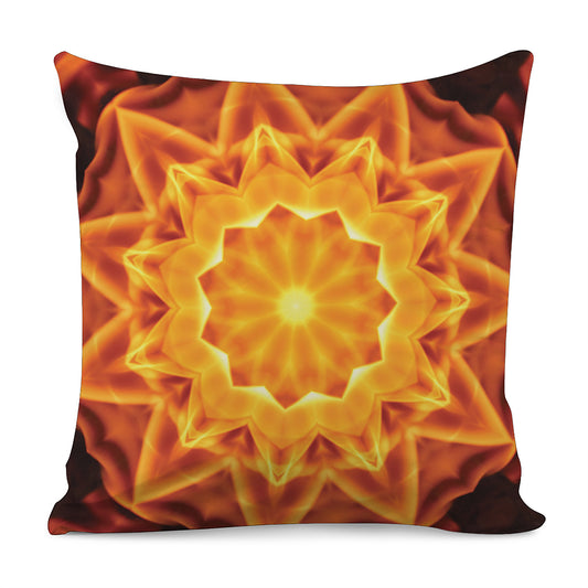 Flame Kaleidoscope Print Pillow Cover