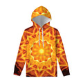 Flame Kaleidoscope Print Pullover Hoodie