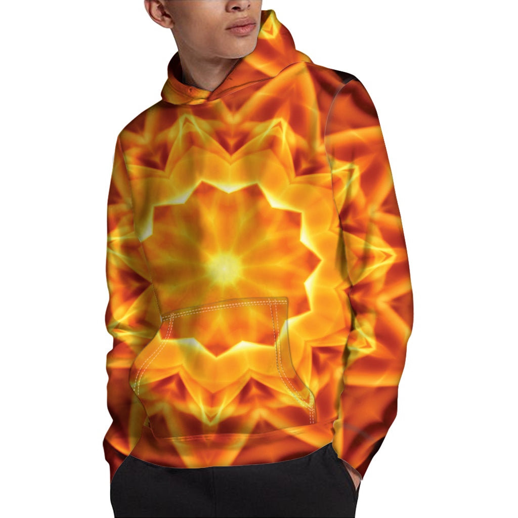 Flame Kaleidoscope Print Pullover Hoodie
