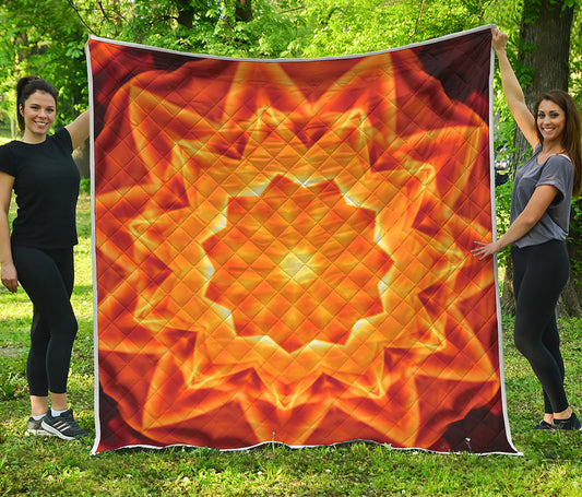 Flame Kaleidoscope Print Quilt