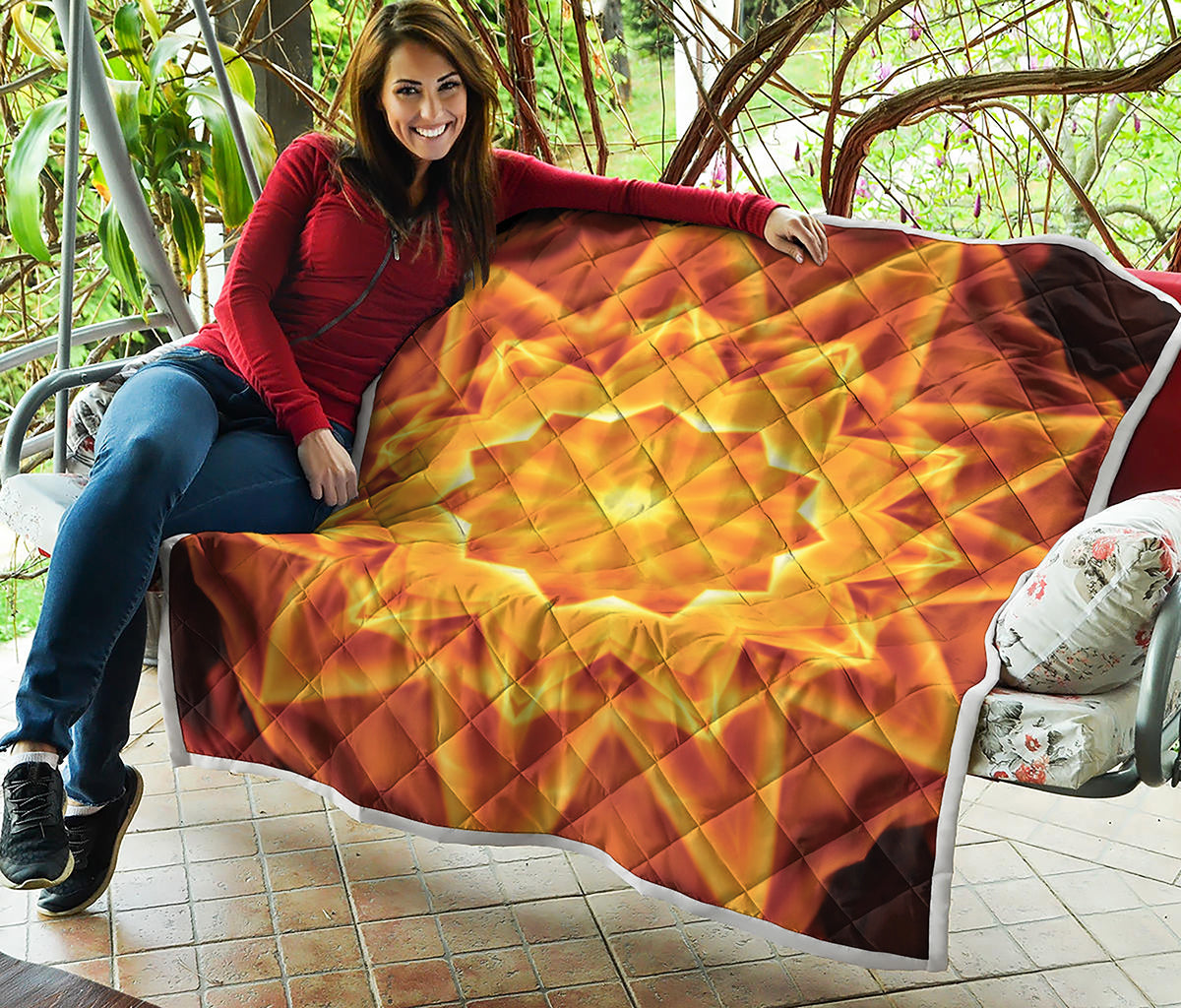 Flame Kaleidoscope Print Quilt