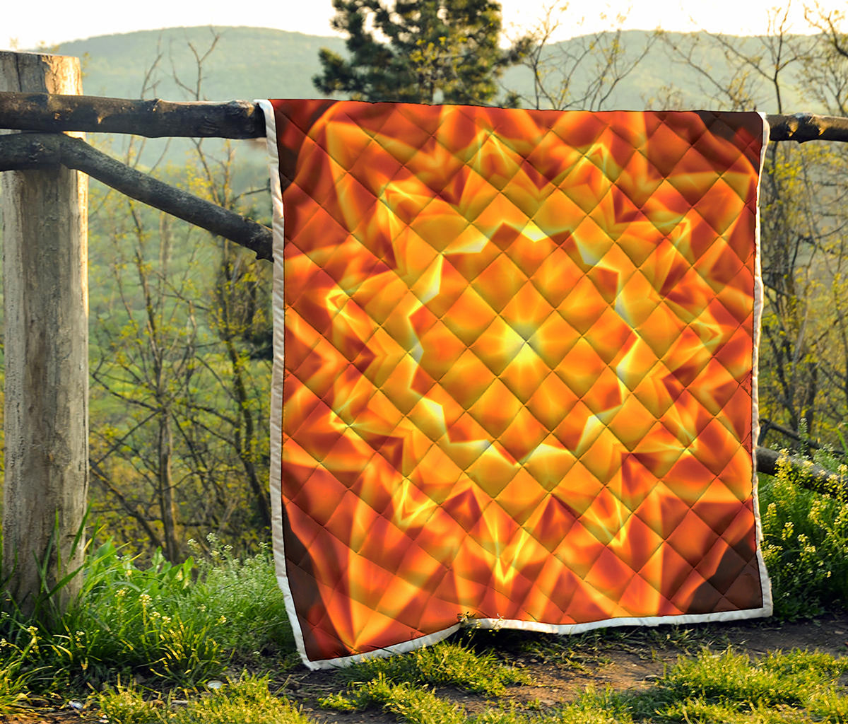 Flame Kaleidoscope Print Quilt