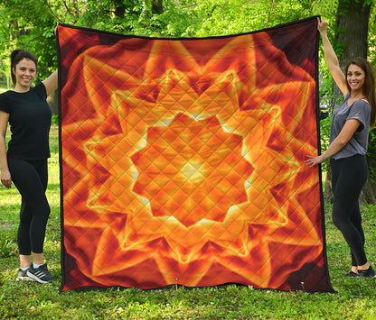 Flame Kaleidoscope Print Quilt