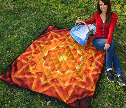 Flame Kaleidoscope Print Quilt