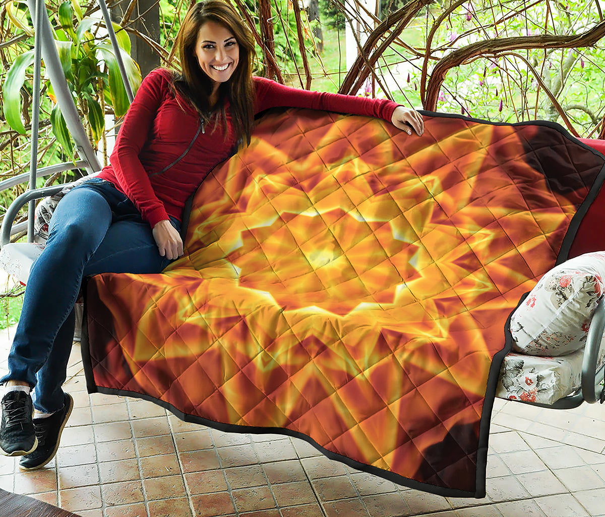 Flame Kaleidoscope Print Quilt