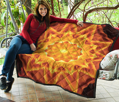 Flame Kaleidoscope Print Quilt