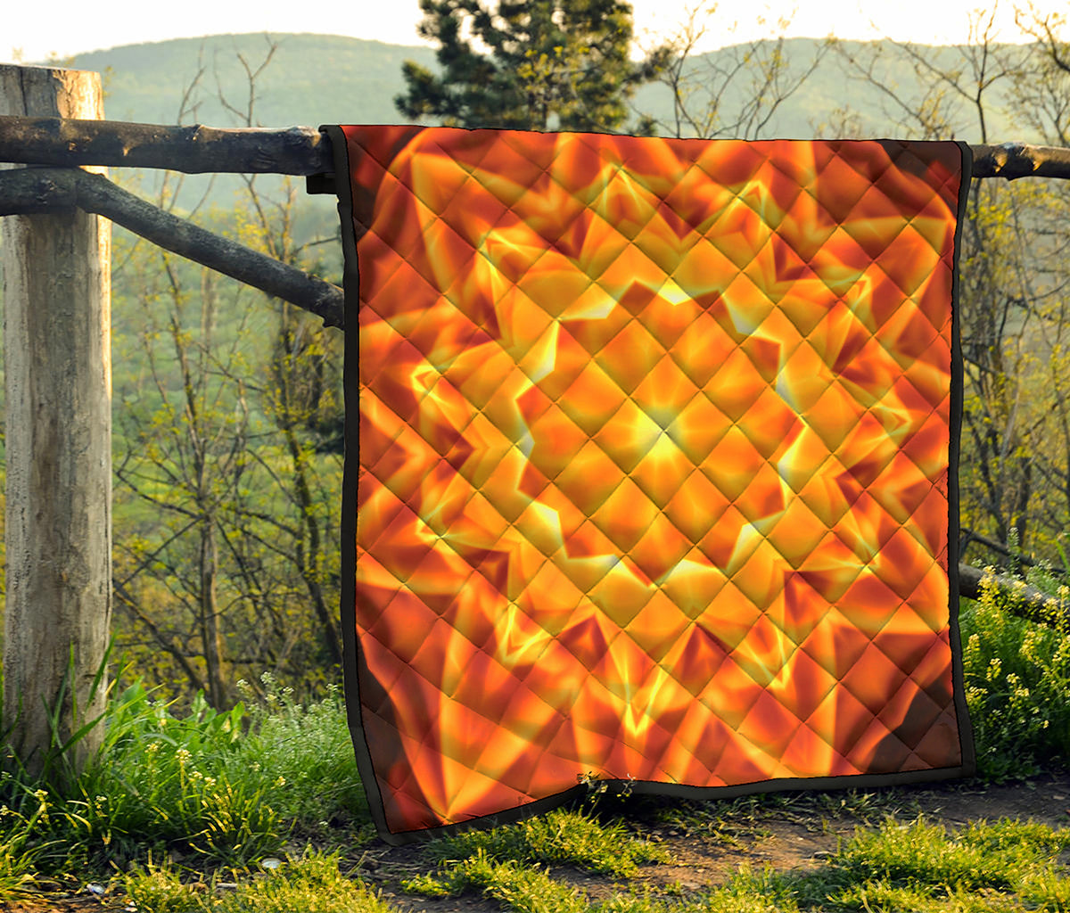 Flame Kaleidoscope Print Quilt
