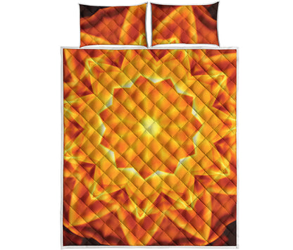 Flame Kaleidoscope Print Quilt Bed Set