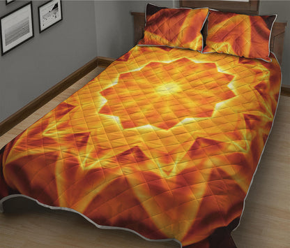 Flame Kaleidoscope Print Quilt Bed Set