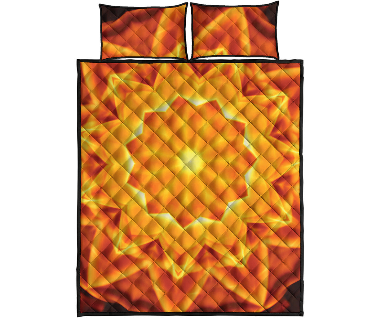 Flame Kaleidoscope Print Quilt Bed Set