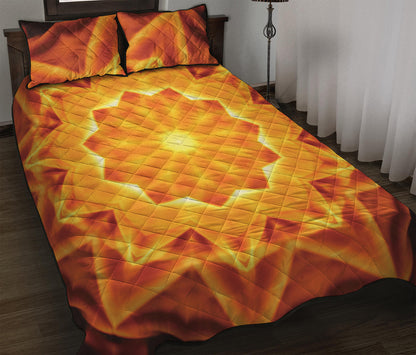 Flame Kaleidoscope Print Quilt Bed Set