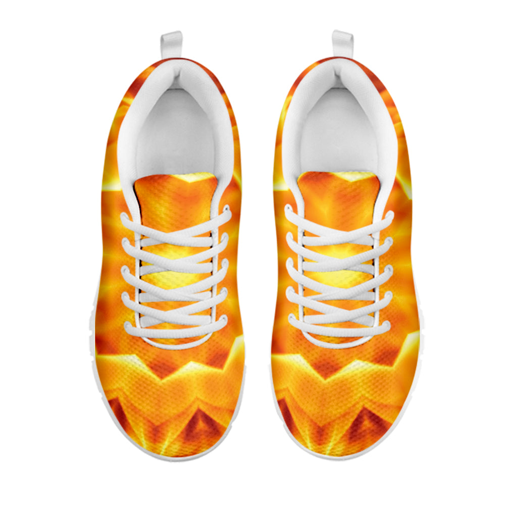 Flame Kaleidoscope Print White Sneakers