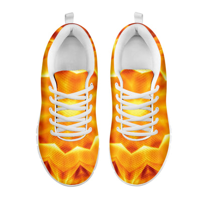 Flame Kaleidoscope Print White Sneakers