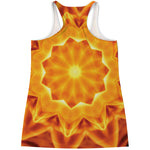 Flame Kaleidoscope Print Women's Racerback Tank Top