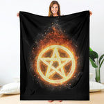 Flame Pentagram Print Blanket