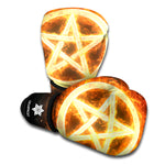 Flame Pentagram Print Boxing Gloves