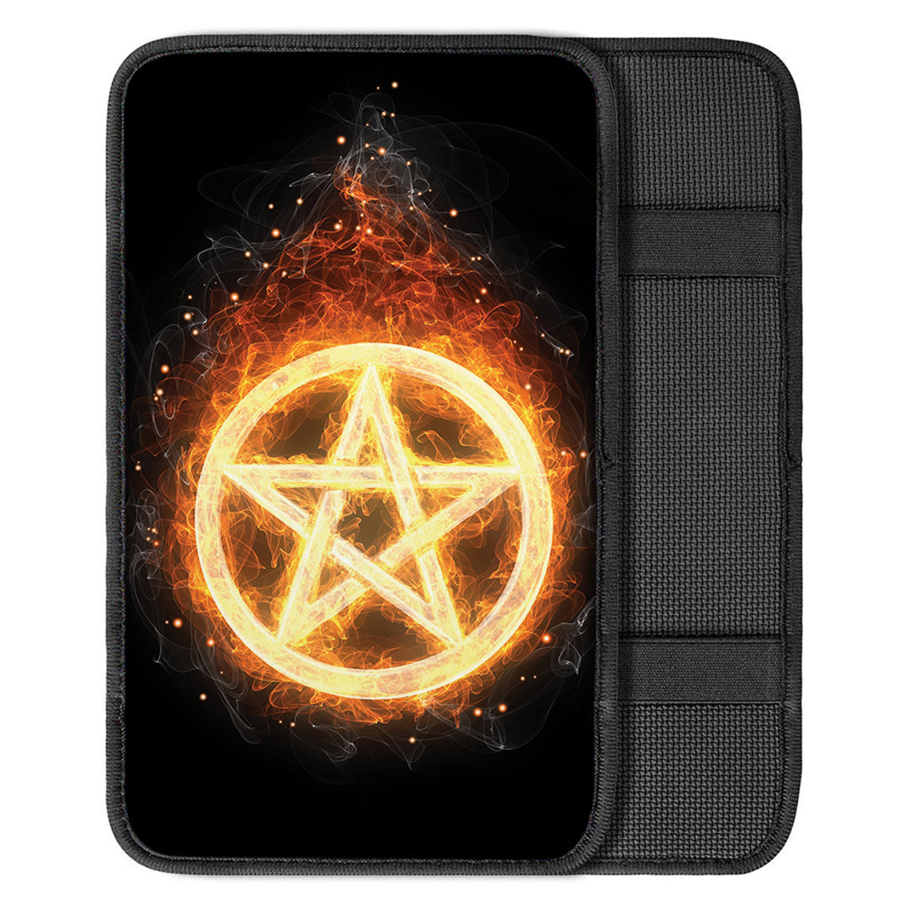 Flame Pentagram Print Car Center Console Cover