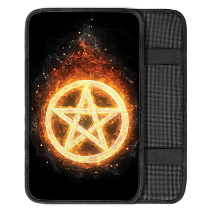 Flame Pentagram Print Car Center Console Cover