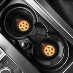 Flame Pentagram Print Car Coasters