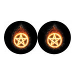Flame Pentagram Print Car Coasters