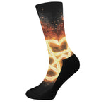 Flame Pentagram Print Crew Socks
