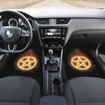 Flame Pentagram Print Front and Back Car Floor Mats