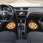 Flame Pentagram Print Front Car Floor Mats