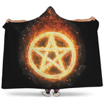 Flame Pentagram Print Hooded Blanket