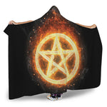 Flame Pentagram Print Hooded Blanket