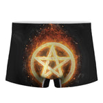 Flame Pentagram Print Men's Boxer Briefs