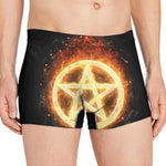 Flame Pentagram Print Men's Boxer Briefs