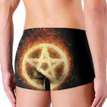 Flame Pentagram Print Men's Boxer Briefs