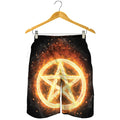 Flame Pentagram Print Men's Shorts