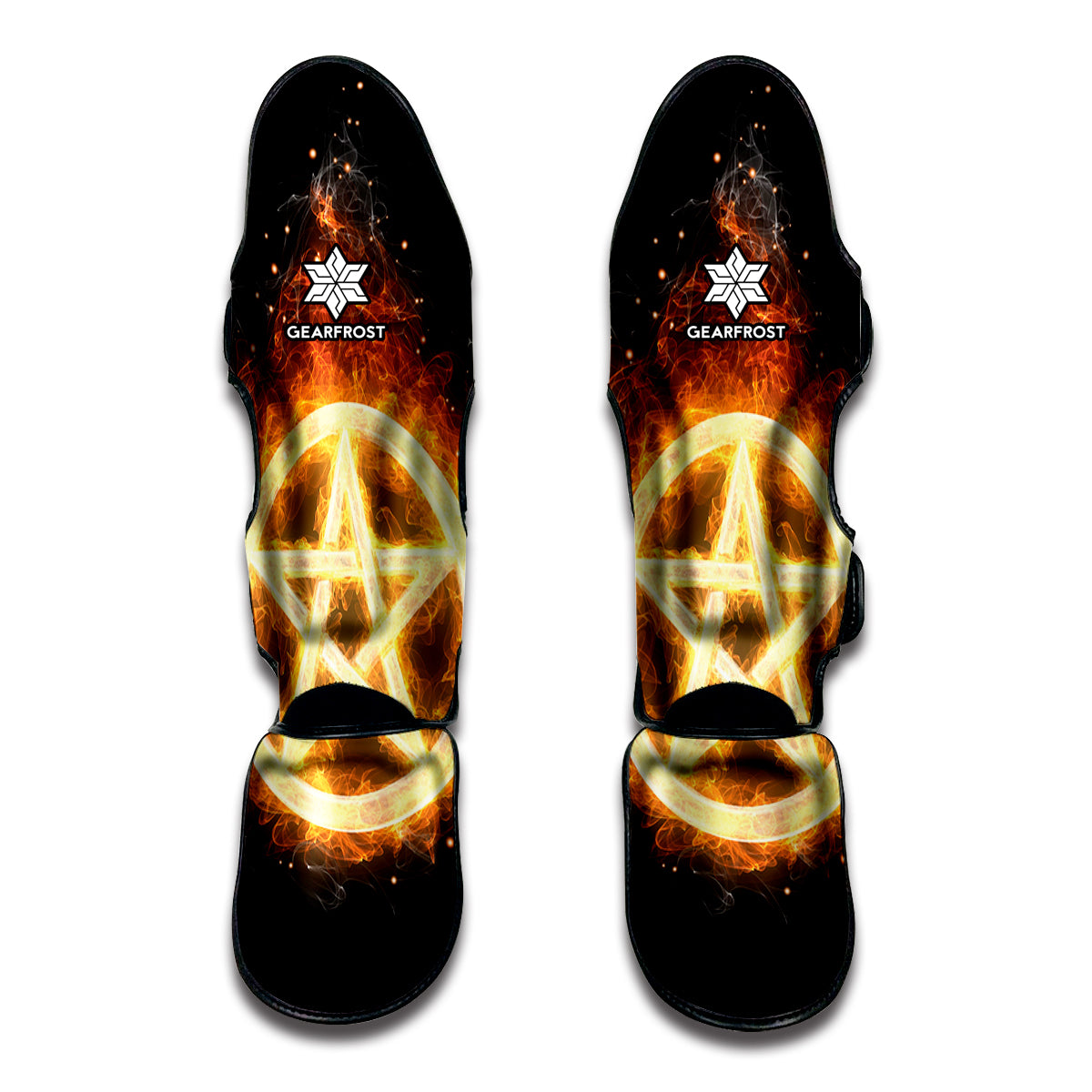 Flame Pentagram Print Muay Thai Shin Guard