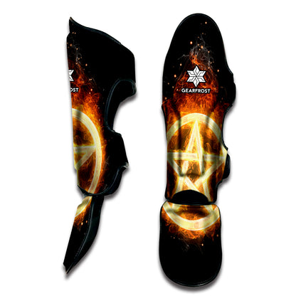 Flame Pentagram Print Muay Thai Shin Guard